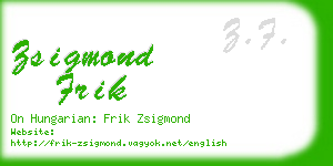 zsigmond frik business card